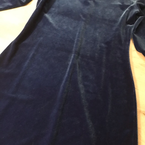 Vintage Blue Velvet Dress - Picture 4 of 4